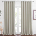 NICETOWN Patio Blackout Curtain Panels - Extra Wide Sliding Door Thermal Insulated Drape, Privacy Room Divider Curtain for Bedroom Office (Natural, 66 x 118 Inch Long)