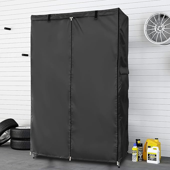 Waterproof Shelf Cover,Outdoor 600D Heavy Duty Dustproof Storage Shelves Cover,42''x18''x72'' Shelf Covers for Wire Shelving with Zippers,Storage Rack Covers with Clear Front