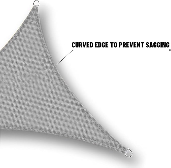 SUNNY GUARD Waterproof Sun Shade Sail 14'x14'x19.8' Charcoal Right Triangle UV Block Sunshade for Backyard Yard Deck Patio Garden Outdoor Activities and Facility(Customized)