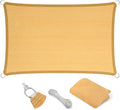 Eden's Decor Straight Flat-Edged Sun Shade Sail Rectangular 5' x 12' Wheat UV-Blocking Outdoor Canopy Fabric Cloth Awning for Pergola Patio Garden Backyard Custom Size