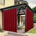BONZER Outdoor Curtains for Patio Waterproof Thick Privacy Extra Wide Grommet Light Filtering Outside Curtains for Porch Pergola Gazebo Deck, 1 Panel, 150W x 95L inch, Red