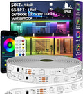 65.6FT Outdoor LED Strip Light Waterproof,IP68 Outside RGB+IC Light Strip with App/Remote Control,Chase Mode,Music Sync Rope Light for Balcony,Deck,Rooftop,Garden,Pool