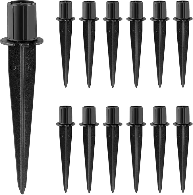 Metal Stakes Solar Lights Replacement Spike - Outdoor Ground Stake for Backyard Garden Lights Landscape Yard Pathway Patio Lamps Pole (Metal-12 Pack)- 0.78x5.36 inches