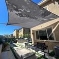 SUNLAX Sun Shade Sail 10' x 12' x 15.6' Dark Grey Rectangle Canopy Sail Shade Cover UV Block Permeable Sunshade Outdoor for Patio Backyard Deck Pergola (We Make Custom Size)