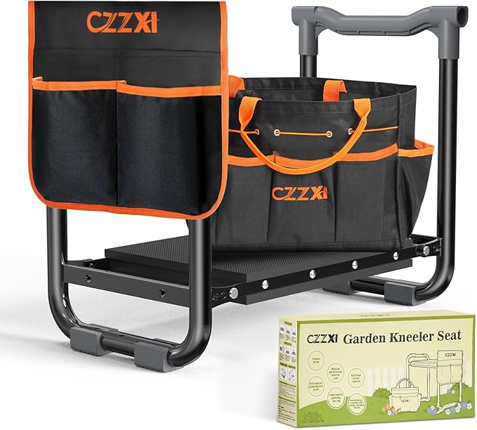 Garden Kneeler and Seat, Wider and Thicker Kneeling Pad Heavy Duty Gardening Stool with Gardening Tool Pouch and Bag, Garden Bench/Chair Gifts for Women, Seniors