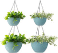 Hanging Planters for Outdoor Plants 8/10 Inch, 4 Packs Hanging Flower Pot Indoor with Drainage Holes, Self-Watering Hanging Basket Perfect for Home, Office and Garden (Sky Blue)