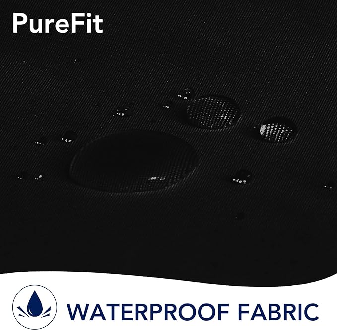 PureFit Outdoor Curtains for Patio Waterproof Weatherproof, UV Resistant Outside Curtains for Gazebo, Front Porch, Pergola, Sun Blocking Privacy Curtain, 52W x 95L inch, 1 Panel, Black