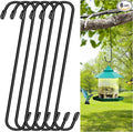 6 Pack 14 Inch Black Extra Matel Heavy Duty Hook for Hanging Plants,Large S Hooks for Hang Brsket,Bird House,Clothes,Kitchenware,Garden,Patio