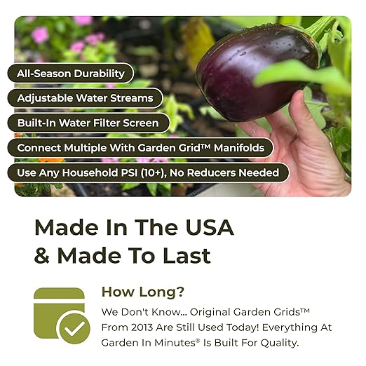 The Garden Grid | Pre-Assembled Garden Bed Watering System – Waters Every Plant Evenly, 2-Minute Setup, Hassle-Free Design Lasts 5–10x Longer Than Drip Kits | USA-Made | 3x8 (33.5"x88")