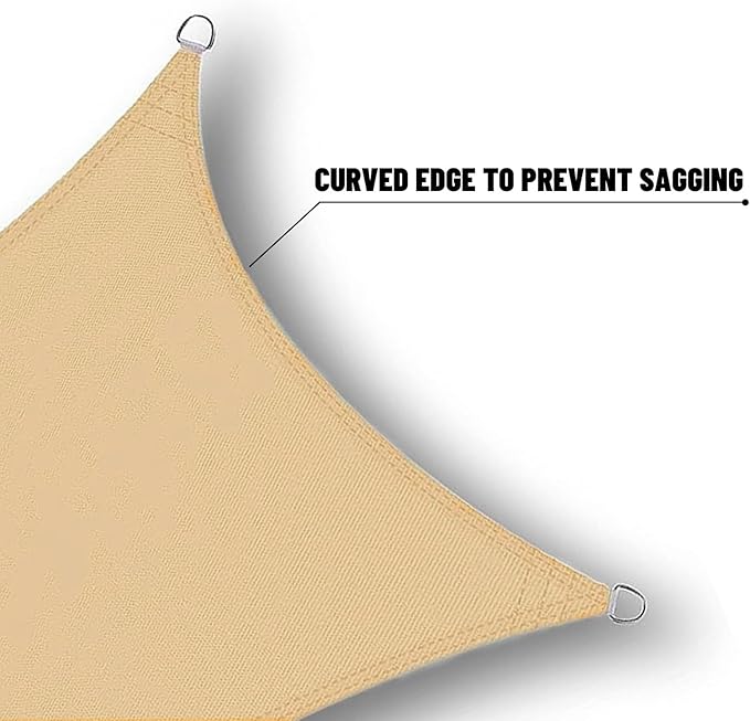 SUNNY GUARD Waterproof Sun Shade Sail 7' x 9' Sand Rectangle UV Block Sunshade for Backyard Yard Deck Patio Garden Outdoor Activities and Facility(Customized)