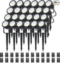 Low Voltage Safety Landscape Lights Outdoor: 7W 840LM LED Landscape Lighting with Connectors & Transformer for Tree Garden Yard Pathway | 24V Warm Yellow 3000K Spotlights | IP65 Waterproof | 24 Pack