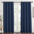 NICETOWN Blackout Curtain Panel - Light Blocking Room Darkening Drape/Drapery for Nursery Room, Ring Top, Navy, 52 inches Wide by 84 inches Long, 1 PC
