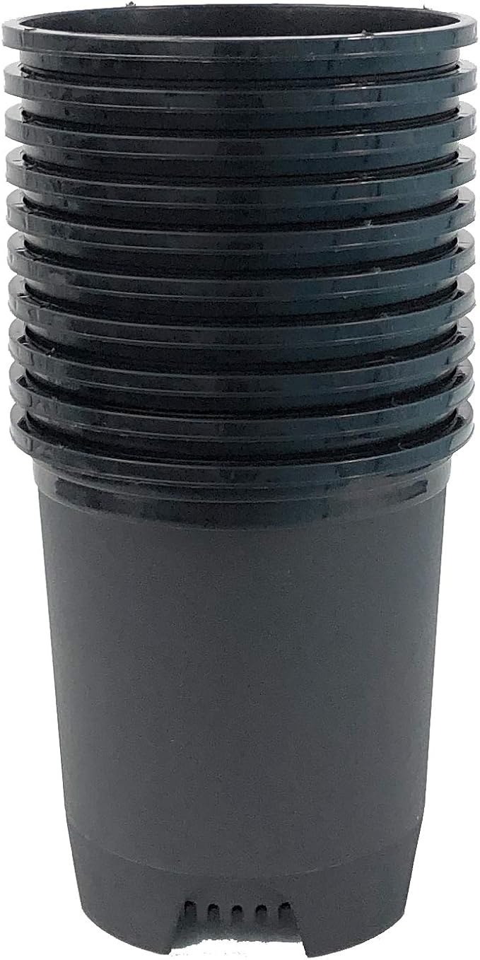 3 Gallon 10-Pack Nursery Pot Black Plastic Planters for Outdoor Indoor Plants Gardening Flower Pots Plant Pots with Drainage Holes