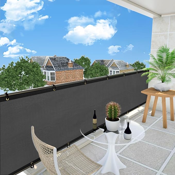 UPGRADE Privacy Fence Screen 5'x22' Dark Grey Outdoor 90% Visibility Blockage 170 GSM Mesh Shade Cover Panels for Backyard,Balcony,Home Decoration with Zip Ties,Customized Avaliable