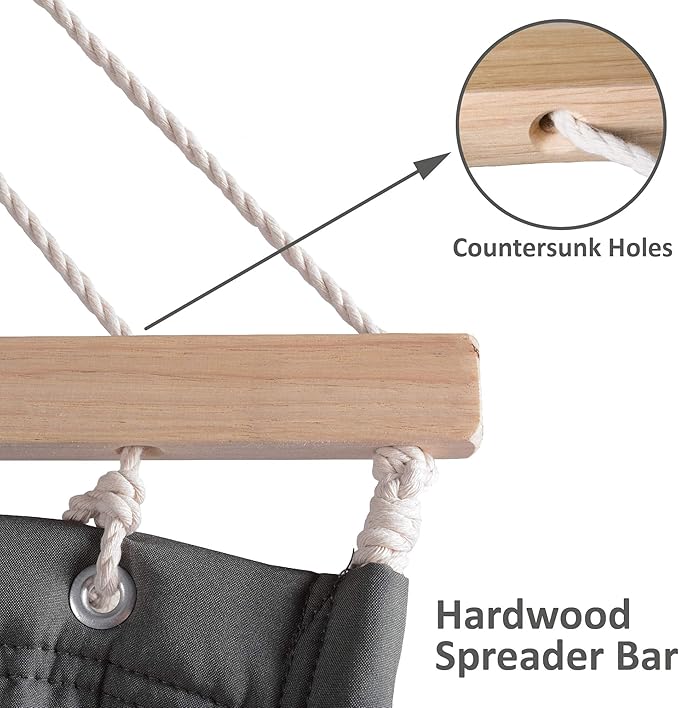 SUNCREAT 2 Person Hammock with Stand, Heavy Duty Portable Hammocks, 475 lbs Capacity, Dark Grey