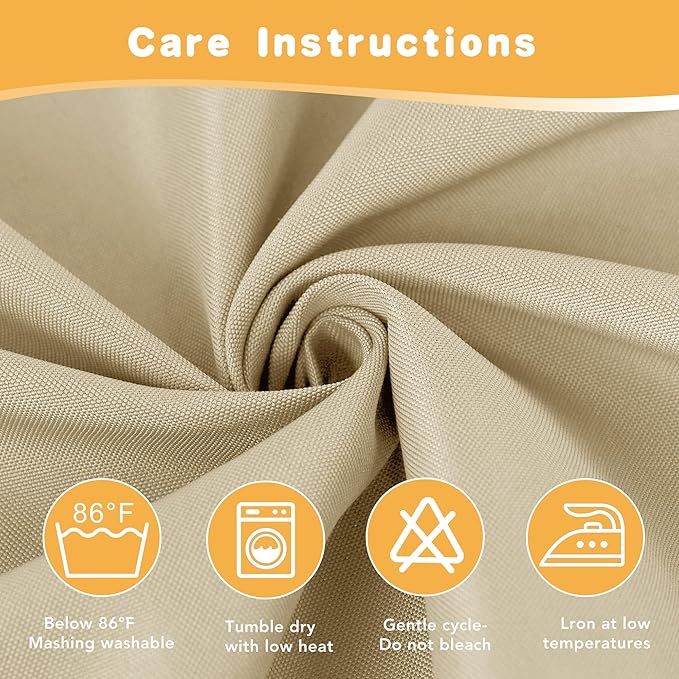 HolidayIdeas Outdoor Curtains for Patio Waterproof, 4 Panels - 84 x 95 Inch - Privacy Protection & Light Filtering Curtains Grommet Outside Curtains for Porch, Gazebo, Pergola, Backyard (Cream)