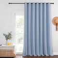NICETOWN Patio Door Curtain Sound Blocking, Bedroom Privacy Room Divider Curtain, Thermal Insulated Blackout Closet Sliding Door Shade (1 Panel, 100" Wide x 120" Long, Vintage Blue)