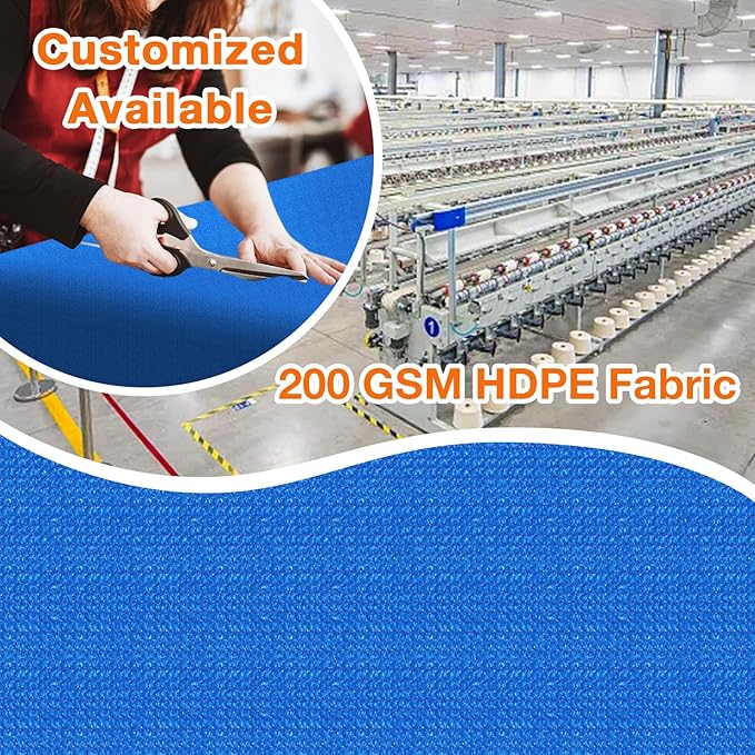 Artpuch Outdoor Pergola Shade Cover 8' X 20' Sun Shade Cloth with Grommets, 90% UV Protection Canopy Patio Privacy Screen (Customized Available) GN107, Blue