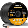 SUNVIE 12/2 Low Voltage Landscape Wire 250FT with Spool Outdoor Landscape Lighting Cable 12 Gauge 2 Conductors Low Voltage Wire for Landscaping Lights, ETL Listed, Pure Copper, Direct Burial