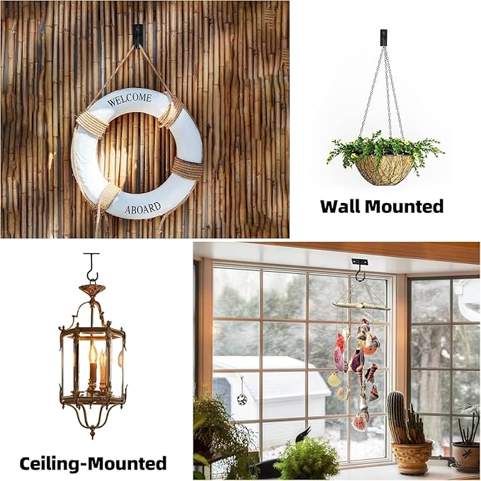 Ceiling Hooks for Hanging Plants 20Pcs Black