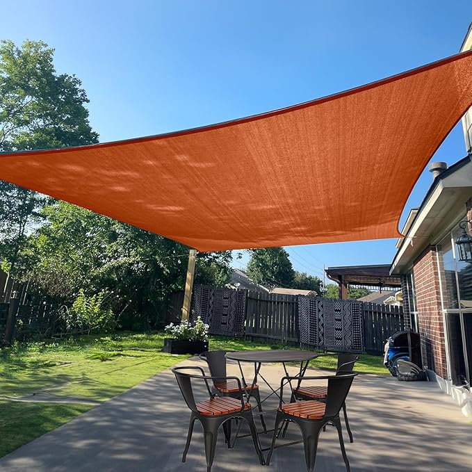 SUNLAX Sun Shade Sail 9' x 14' Terra Red Rectangle Canopy Sail Shade Cover UV Block Permeable Sunshade Outdoor for Patio Backyard Deck Pergola (We Make Custom Size)