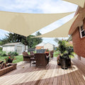 Patio Paradise 26' x 26' x 26' Sun Shade Sail Triangle Canopy Shade Cloth Fabric Sunlight Block Patio Pergola Cover HDPE Deck Awning for Outdoor Backyard Roof Shading, Beige