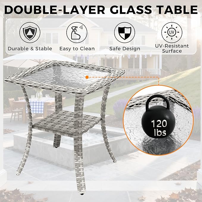 14-Seat Modern Patio Furniture Set with Swivel Rocking Chairs, Thick 4″ Cushions, Dual-Strand Wicker Rattan, Rust-Resistant Steel Frame – Outdoor Conversation & Modular Sectional,Black