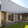 LOVE STORY Custom Size 16'x18' Silver Grey Sun Shade Sail Rectangle UV Block Canopy Patio Sail Sunshades Fabric for Outdoor Garden Carport (We Make Custom Size)