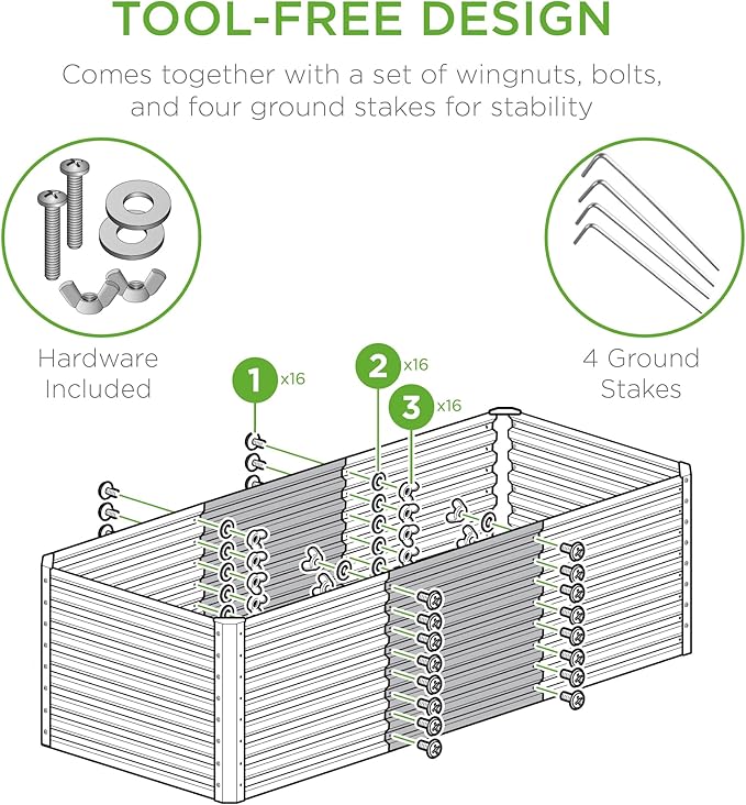 Best Choice Products 4x2x2ft Outdoor Metal Raised Garden Bed, Deep Root Box Planter for Vegetables, Flowers, Herbs, 119 Gallon Capacity, 100% Non Toxic Materials - Navy