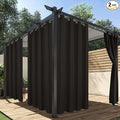 HolidayIdeas Outdoor Curtains for Patio Waterproof, 2 Panels - 54 x 95 Inch - Privacy Protection & Light Filtering Curtains Grommet Outside Curtains for Porch, Gazebo, Pergola, Backyard (Chocolate)
