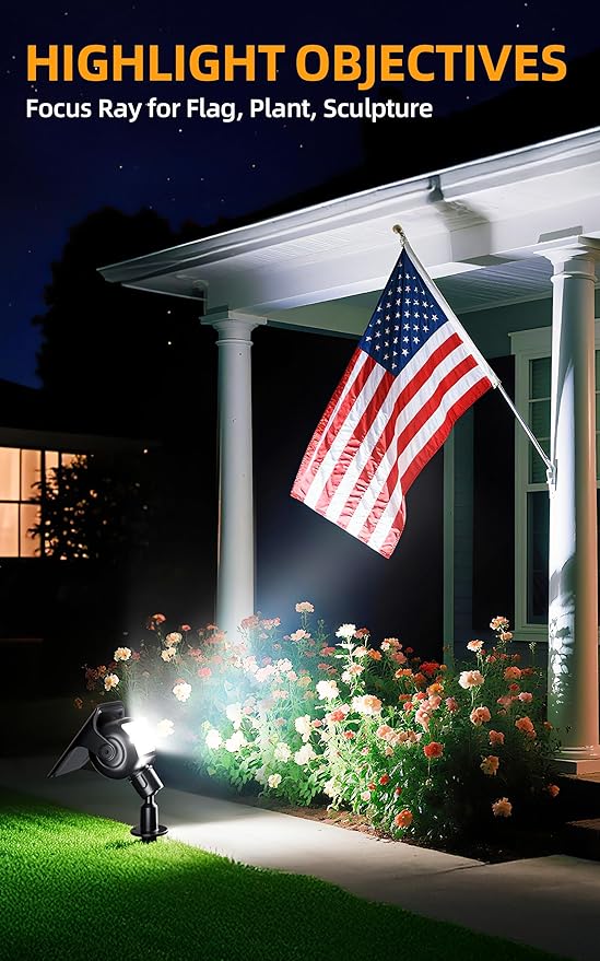 ROSHWEY Solar Landscape Spot Lights, Spotlights Outdoor Waterproof, with 2 Brightness Mode, Landscape Lighting Solar Lights for Garden, Yard, Pathway (Cool White, 10 Pack)