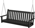 POLYWOOD GNS60BL Vineyard 60" Outdoor Swing, Black