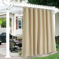 RYB HOME Extra Wide Outdoor Curtains for Patio Waterproof Heavy Duty Thermal Insulated in Summer Full Coverage Privacy for Gazebo, Cabana & Pergola, W100 x L90, Biscotti Beige, 1 Panel