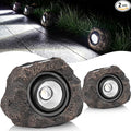 Solar Rock Lights Outdoor Garden Waterproof - Super Bright LED Solar Spotlights, Solar Powered Landscape Path Decorative Garden Stone Lights for Pathway, Walkway, Yard, Patio (2 Pack)