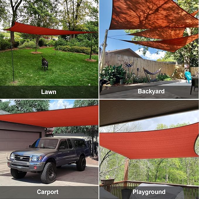 SUNLAX Sun Shade Sail 8' x 10' Terra Red Rectangle Canopy Sail Shade Cover UV Block Permeable Sunshade Outdoor for Patio Backyard (We Make Custom Size)