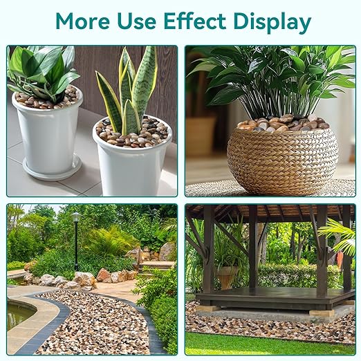 15 lbs River Rocks, 1-1 1/2 inch Plant Rocks for Pots Indoor, Decorative Garden Rocks Outdoor Landscaping, Polished Natural Stone for Walkways, Yard, Vases, Crafts