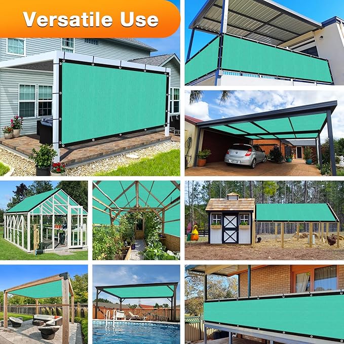 Artpuch Outdoor Pergola Shade Cover 16' X 20' Sun Shade Cloth with Grommets, 90% UV Protection Canopy Patio Privacy Screen (Customized Available) GN107, Turquoise