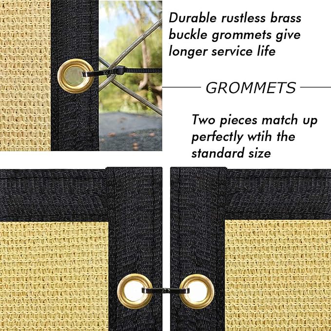 UPGRADE Privacy Fence Screen 5'x44' Sand Outdoor 90% Visibility Blockage 170 GSM Mesh Shade Cover Panels for Backyard,Balcony,Home Decoration with Zip Ties,Customized Avaliable