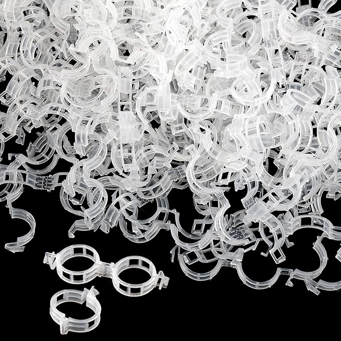 300 Pcs Plant Clips for Climbing Plants, Tomato Clips for Support, Plastic Garden Clips for Plants Grape Vine Vegetables Make Plant Grow Upright