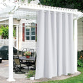 RYB HOME Outdoor Curtains 108 inches Long - Waterproof Privacy Blackout Indoor Outdoor Deck for Patio Door Canopy Divider Backdrop Lanai Pavilion Pergola, W 84 x L 108, 1 Pc, Grayish White