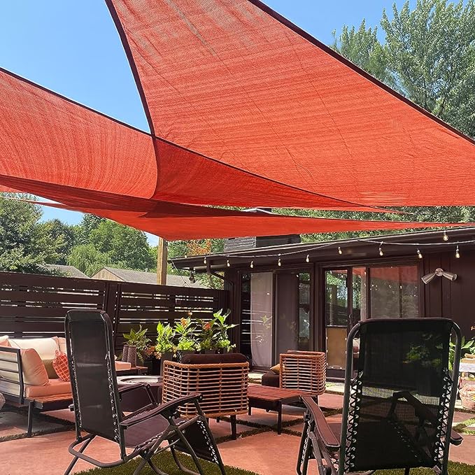 LOVE STORY Custom Size 7'x9'x11.4' Terra Red Sun Shade Sail Right Triangle Sunhsade Fabric Awning Canopy for Patio Backyard Carport Pergola (Customized)