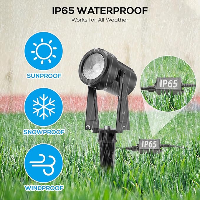 SUNTHIN Outdoor Landscape Lighting with Dusk to Dawn Sensor Controller, 4 Pack