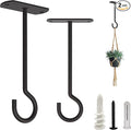 NACETURE Ceiling Hooks Heavy Duty 2 Pack - Plant Hooks for Ceiling Hanging Hook for Hanging Basket Hook, Light, Bird Feeders, Wind Chimes Décor Indoor & Outdoor (Black, 5 Inch 2 Pack)