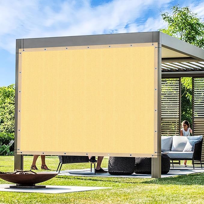 Artpuch Outdoor Pergola Shade Cover 20x21 FT Sun Shade Cloth with Grommets Sand 90% UV Protection Canopy Patio Privacy Screen (Customized Available)