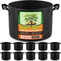 10 Pack 1 Gallon Grow Bags, Thickened Nonwoven Fabric Planter Pots with Handles, Heavy Duty 300G Garden Pots for Tomato, Potato and Vegetable