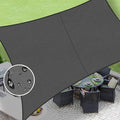 LOVE STORY Rectangle 4'x8' Waterproof Sun Shade Sail Canopy UV Block for Outdoor Patio Backyard Carport,Dark Grey(We Make Custom Size)
