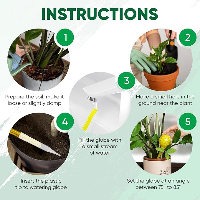 Plant Watering Globes Set of 6 - Large Glass Self Watering Bulbs Up to 7 Days of Irrigation - for Indoor & Outdoor Plants - Multicolor, Automatic, Glass Watering Bulbs for Daily Use, Watering Devices