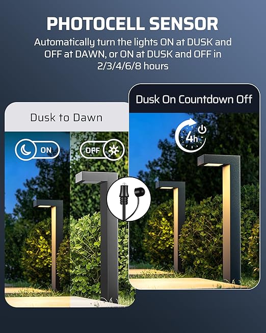 DEWENWILS 300W Low Voltage Landscape Transformer, Photocell Sensor & Timer, 120V AC to 12/14V AC, Landscape Lighting Transformer Outdoor, Weatherproof for Spotlights, Garden Lights