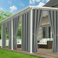 Patio Curtains Outdoor Waterproof - 6 Panels Privacy Weatherproof Outside Curtains with Grommets for Pergola, Gazebo, Porch, Cabana, Balcony, 54 x 95 Inch, Grey