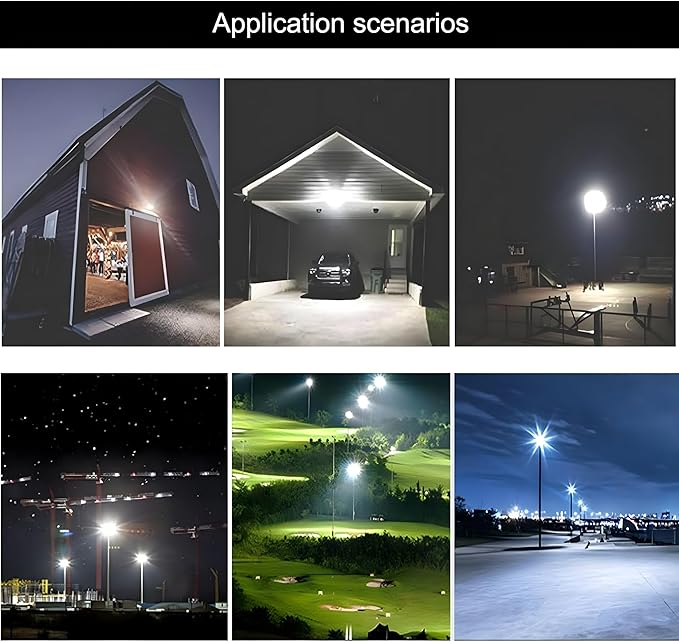 4Pack LED Flood Light Outdoor,250W LED Work Light 25500lmwith 6FT US Plug,IP66 Waterproof Exterior Security Lights,6000K Daylight White Outside Floodlights Slim Design for Playground Yard